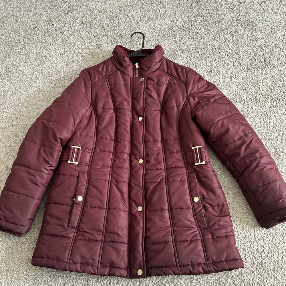 Liz Claiborne Maroon Puffer Jacket